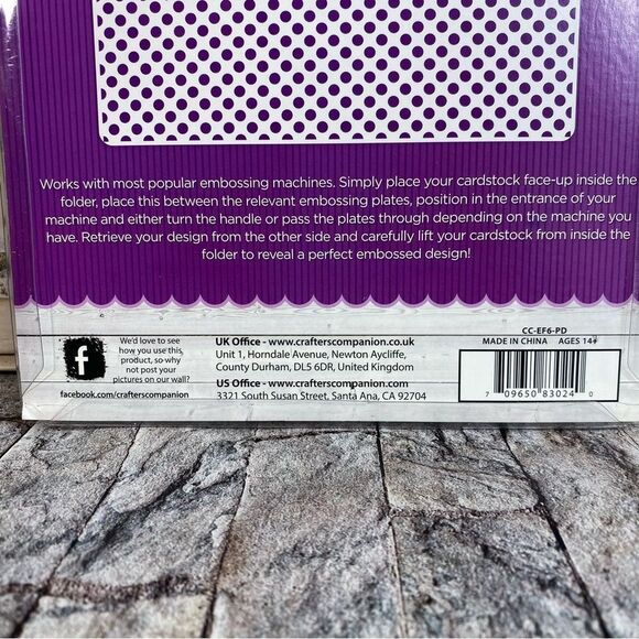Crafters Companion NWT 6" x 6" Embossing Folder Petite Dot Design 1 Piece - Picture 3 of 5